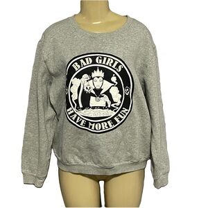 Disney Villains undiz gray Bad Girls Have More Fun sweatshirt child XL
